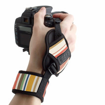 Stabilizing DSLR Camera Hand Strap Grip with Vintage Striped Neoprene De... - $32.98