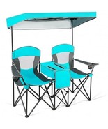 Portable Folding Camping Canopy Chairs with Cup Holder-Turquoise - Color... - €126,22 EUR