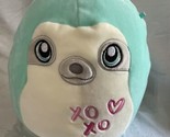 9&quot; squishmallow blue  xoxo Aqua Teal Sloth Plush Stuffed Soft xoxo lovey - $8.86