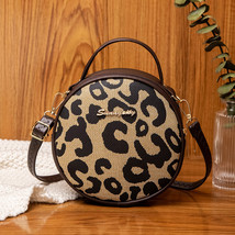 Vintage Leopard Print Small Round Bag Women Handbag Bag Female Trendy One-Should - £26.16 GBP