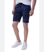 Good Man Mens Flex Pro Jersey Chino Shorts Blue Print Flat Front Pockets M New - £39.30 GBP
