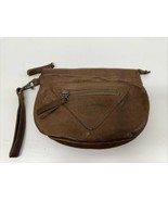ZARA Brown Faux Leather Wristlet Clutch Purse Double Zipper - $23.02 CAD
