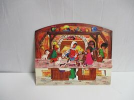 Vintage Advent Christmas Countdown Pop-Up Calendar Nativity Scene Denmark - $24.74