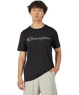 Champion Men&#39;s MVP Script Logo Short-Sleeve Crewneck T-Shirt - Black-Small - $316.00 MXN