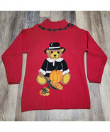 The Eagle&#39;s Eye Sweater Womens Large Knit Pilgrim Bear 1993 Grandma Cott... - $87.07