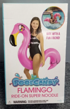 PoolCandy Flamingo Ride-On Super Noodle Ages 6+ Pink Holds Up To 200 Lbs - £15.98 GBP