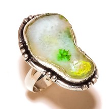 Solar Quartz Gemstone 925Silver Overlay Handmade Bezel Set Statement Ring US-8.5 - £7.98 GBP