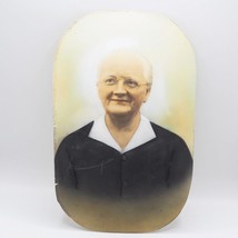 Antique Handcolored Photograph Old Woman Oval from Bubble Frame 9-1/2&quot;x15-3/4&quot; - $49.49