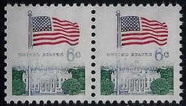 1338d - Beautiful Under Inking Error / EFO Flag and White House Pair MNH (stk2) - £4.17 GBP