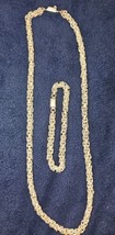 Byzantine 925 Silver Chain And Bracelet Set - £154.92 GBP