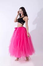 RAINBOW Maxi Tulle Skirt Women Plus Size Drawstring Waist Puffy Tutu Skirt image 14