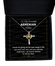 Armenian Mom Necklace Gifts - To My Wonderful Mom - Cross Pendant Jewelry  - £37.30 GBP