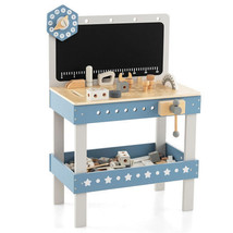Kids Play Tool Workbench Set with 61 Pcs Tool and Parts Set-Blue - Color: Blue - £73.95 GBP