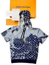 Louis Vuitton Virgil Bandana Short-Sleeve Hoodie LV Monogram Tie-dye Size M - £2,059.11 GBP