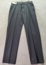 Haggar H26 Dress Pants Men&#39;s Size 32 Gray Twill Cotton Flat Front Straig... - $22.10