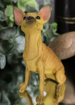 Sitting Lifelike Adorable Shorthair Tan Chihuahua Puppy Dog Pet Pal Figu... - £9.37 GBP