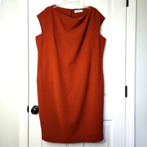 MM LaFleur Marilyn Crepe Dress 2X +2 Plus Adobe Draped Neckline Short Sl... - £60.57 GBP