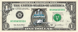 Super Bowl 52 Champions Eagles on a REAL Dollar Bill NFL Football Cash Money - £7.02 GBP