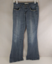 No Boundaries Women&#39;s Embroidered Distressed Whiskered Bootcut Jeans Size 9 - $11.87