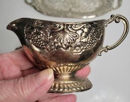 ER Zinc Creamer & Sugar Bowl on Matching Tray Made in Japan image 4