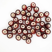 Lot of 41 Antique Venetian White Heart Red Trade Beads - £87.91 GBP