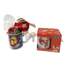 Lot of (2) Vintage M&M Ceramic Mugs (1 w/ Stuffed Ornament & Candy) - RED! :-) - $20.00