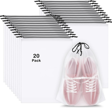 20 Pack Shoe Bags for Travel, 15.7" X 11.8" Clear Travel Shoe Bags for P... - $13.33