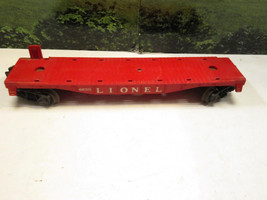 LIONEL POST-WAR - 6650 RED FLAT CAR -  FAIR - 0/027- ORIGINAL - S31U - £9.70 GBP