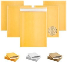 Kraft Bubble Mailer 4 x 7 Inch 50 Yellow Waterproof Padded Mailers - £18.71 GBP