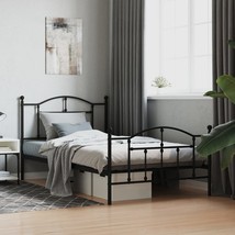 Bed Frame Black Powder-coated steel Twin Bed Frame Rectangular - $182.15