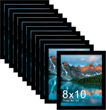 8X10 Picture Frame Set of 12, Display 5X7 with Mat or 8X10 without Mat, - $98.11 CAD