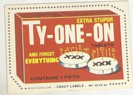 Ty-One-On 1979 Wacky Packages Trading Card - $3.95