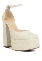 Cosette Embellished Ankle Strap High Block Heel - £48.64 GBP