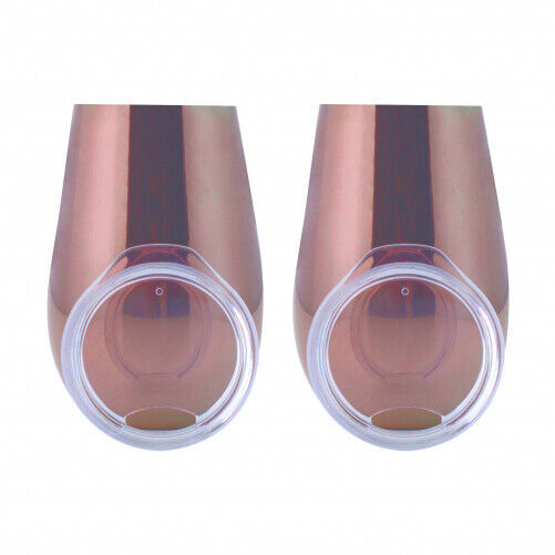 Copper Plated Wine Tumblers with lids - 2 Pack - 12Oz. Makes a good house gift - £22.82 GBP