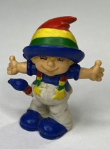 Vintage PVC Rainbow Kids Figure 1980&#39;s With Paintbrush - $4.88