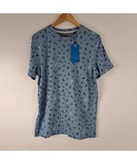 Anchor Nautical T-shirt Men&#39;s Art Textured Blue Navy Medium - £15.53 GBP