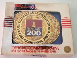 US Constitution Bicentennial 1787-1987 USA Belt Buckle 200 NIB Solid Brass Shiny - £9.97 GBP