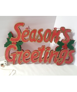 Seasons Greetings Vintage Electric Christmas Light Up Sign Approx 17&quot; x ... - $621.21 MXN