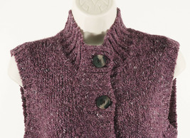 Charter Club Petite Womens Cardigan Sweater Vest PS Small Purple Button Front - £14.28 GBP