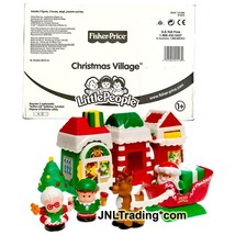 Yr 2002 Little People Christmas Village w/ Santa, Mrs Claus, Elf Boy &amp; Reindeer - £123.73 GBP