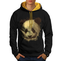 Wellcoda Panda Bear Cute Animal Mens Contrast Hoodie, Funny Casual Jumper - £31.38 GBP