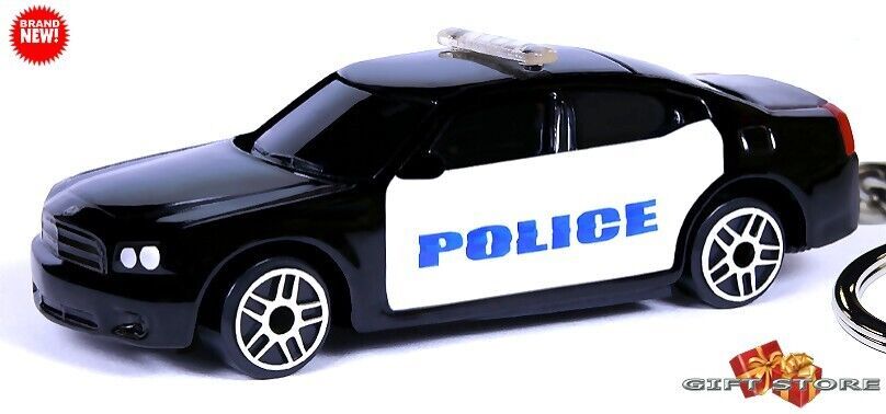 KEYCHAIN BLACK/WHITE LIKE L.A. POLICE PATROL DODGE CHARGER CUSTOM GREAT ... - $24.98