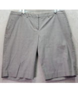 New York &amp; Company Shorts Women&#39;s Size 16 Gray Plaid Stretch Pockets Fla... - $30.73 CAD