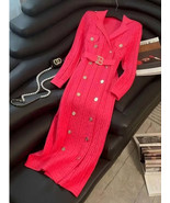 2024 Spring New French Elegant  Knitted Midi Dress - $85.95