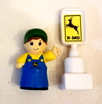 Mega Bloks First Builders John Deere Farmer Figure Truck Tractor Driver + Sign - $14.79