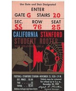 1938 Stanford Football Ticket Stub California VS Stanford Nov 25th 4x2.5... - £38.87 GBP