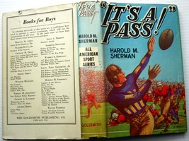 Harold M. Sherman IT&#39;S A PASS! All-American Sport Series #3 HCDJ First Edition - $10.89