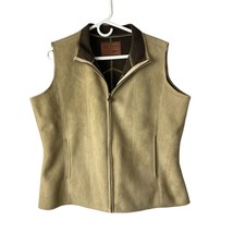 Outdoor Trading Co. Plainsman Microsuede &amp; Fleece Vest Womens Sz Large - £24.37 GBP