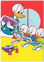 Postcard Disney Donald Duck &amp; Nephews Pouring Milk On Cereal - $4.94