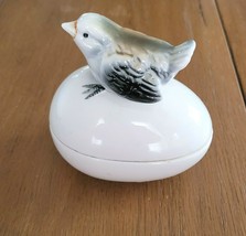 Vintage Porcelain Bird On Top Of Egg Decorative Trinket Box  - £11.71 GBP